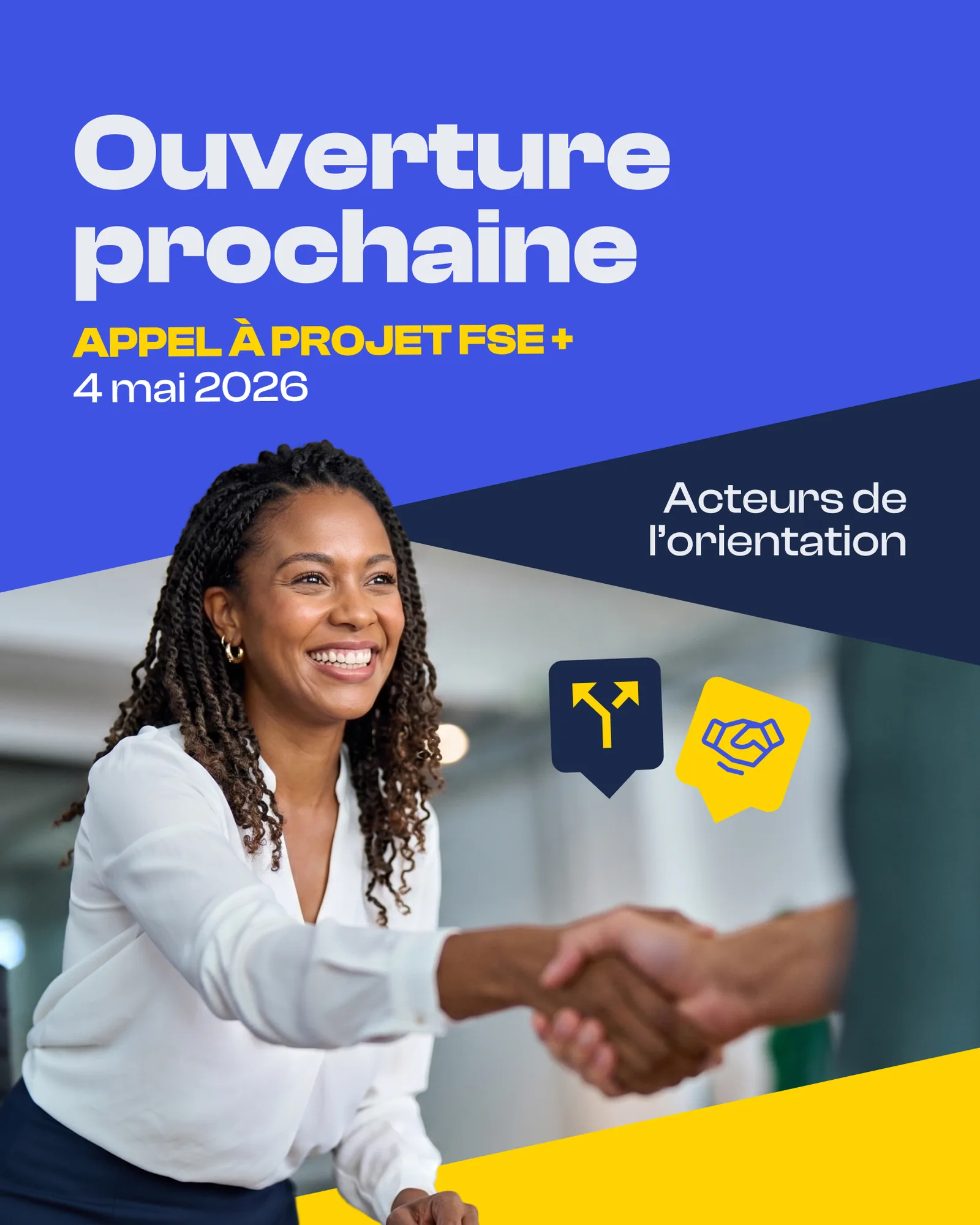 Publication annonçant l’ouverture prochaine d’un appel à projets FSE+