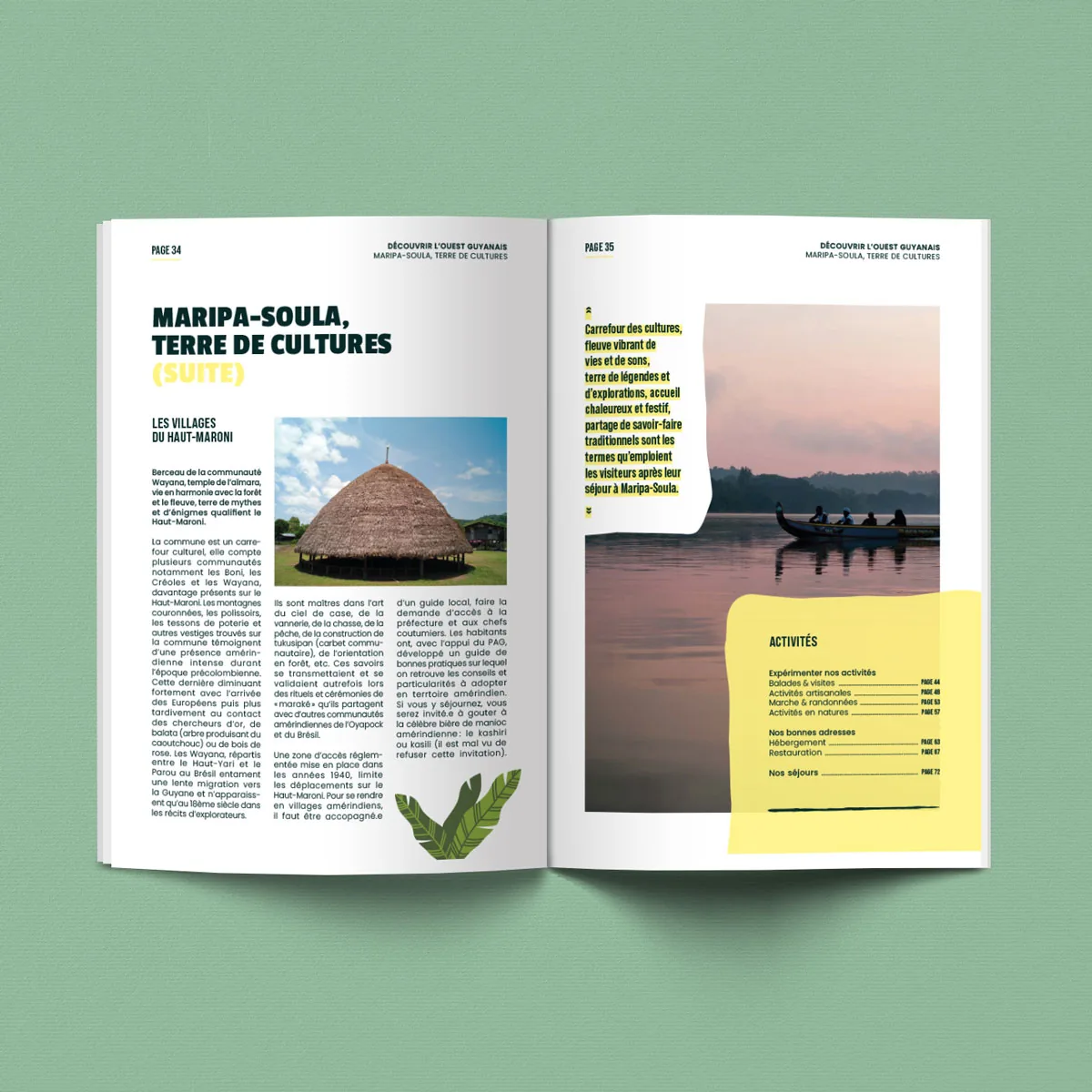 Double page « Maripa-Soula, terre de cultures » du guide