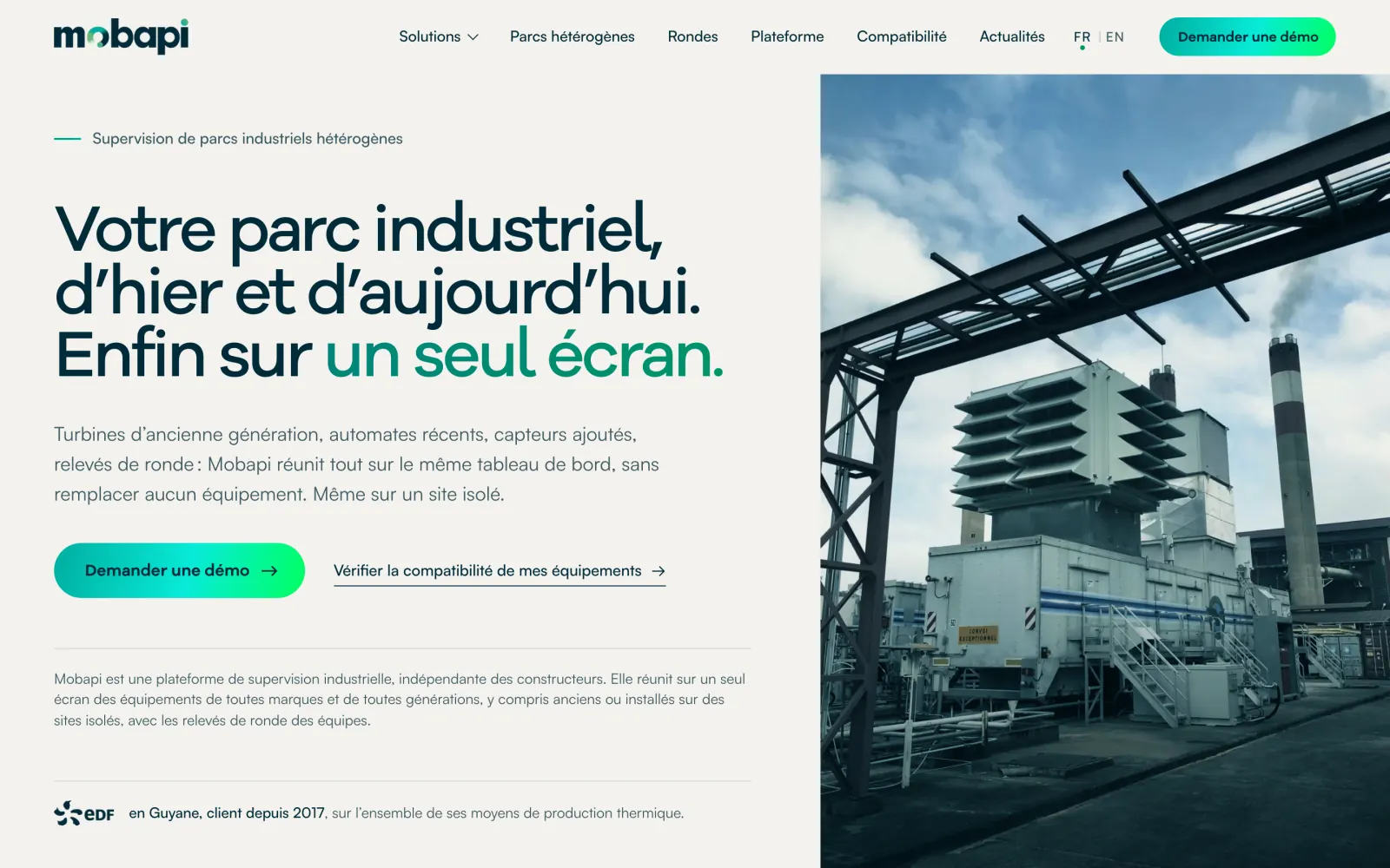 Mobapi website home page on desktop