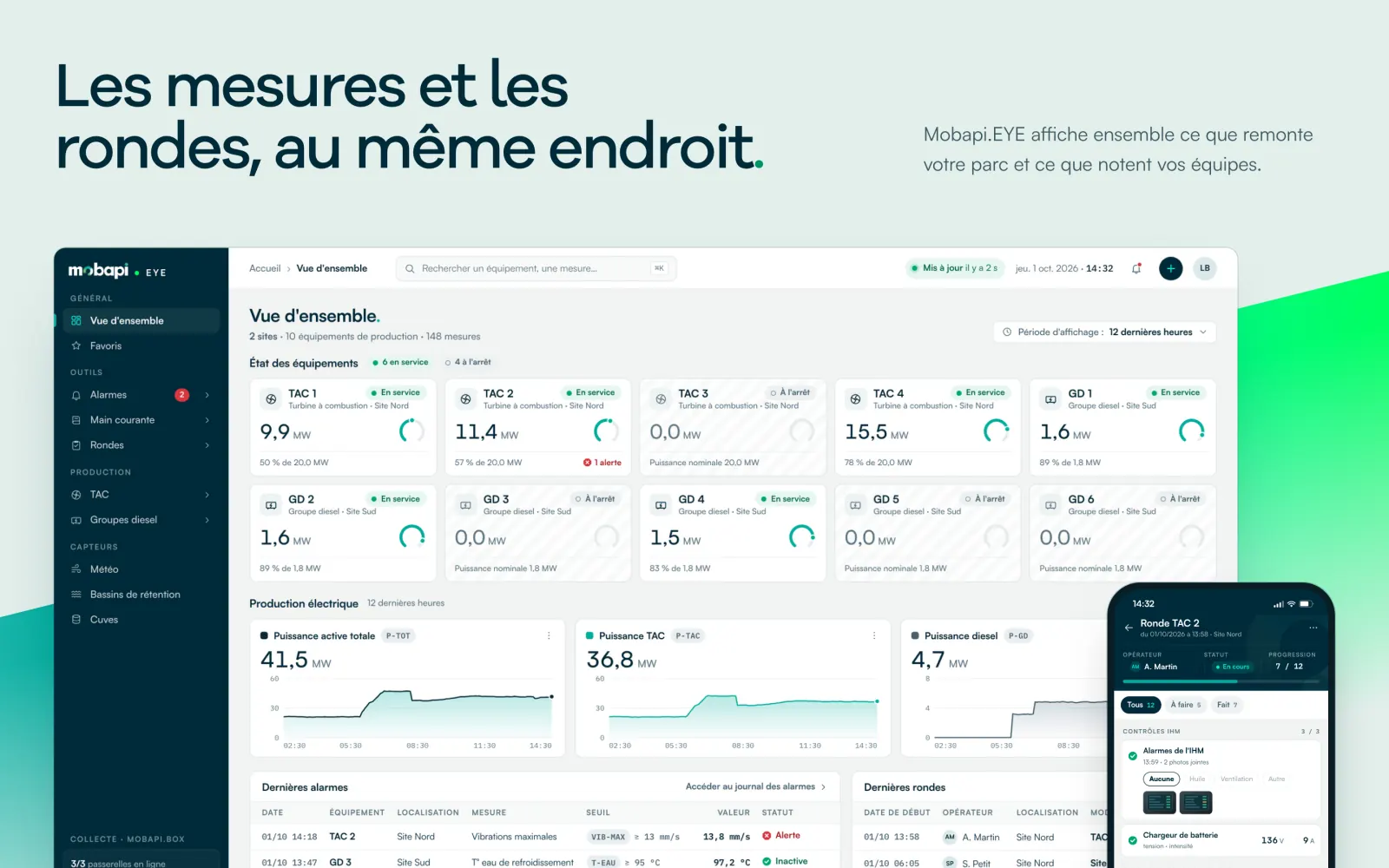 Mobapi.EYE screens: measurements and rounds in one place